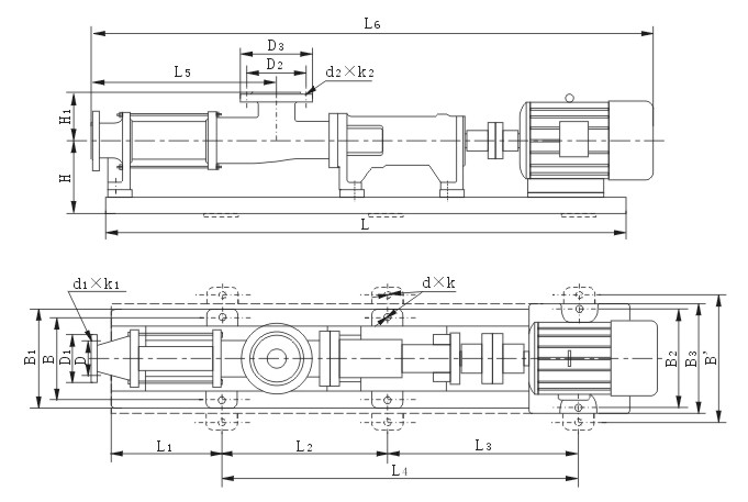Schematic diagram of single screw pump