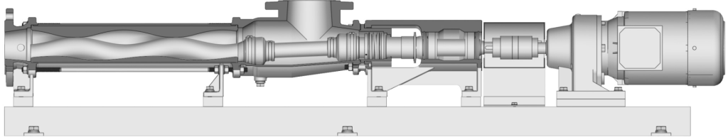 NS - Standard pump with free bare shaft diagram