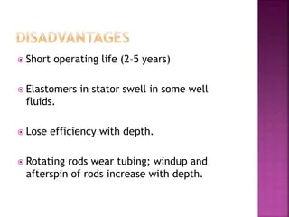 progressive cavity pump disadvantages